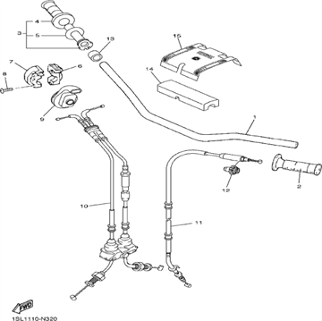 Cable clutch Yamaha, 1SM-26335-00